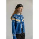 MEXZT Y2K Vintage Knitted Cardigan Women Streetwear Cropped Print Sweater Coat Korean Patchwork Knitwear O Neck Casual Jumpers