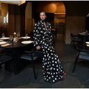 Black Polka Dot V Neck Shirt Skirt 2 Piece Set Women Elegant Long Sleeve Blouses With Scarf Suit 2026 Lady Commucate Outwears