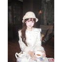 MEXZT Bow Woolen Mini Dress Women Party Faux Fur Patchwork Pleated Dresses Winter Elegant Korean Long Sleeve Bodycon Vestidos