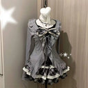 Hot Girls Japanese Lolita Style 3 Piece Suit Casual Short Cardigan Slim Fit Vest Puff Cake Skirt Harajuku Kawaii Women Clothing