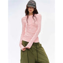 Streetwear Pink Sweater Women White Hollow Out Knitted Pullovers Fashion Korean Long Sleeve Knitwears Winter Ladies Slim Jumpers
