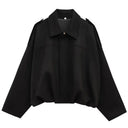 HXAO 2025 Suede Jacket Woman Green Khaki Outerwears Women's Jacket Spring Crop Oversize Long Sleeve Coats Fashion Jacket