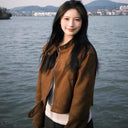 American Retro Short Suede Jacket for Women 2025 Autumn New Casual Versatile Top Trendy