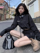 Spring Autumn New Loose Casual Sport Open Cardigan Zipper Top High Waist Workwear Short Skirt Two Piece Set Anti Aging