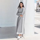 Semir Women Set 2026 Cropped Round Neck Top Elastic Waist Long Skirt 2026 Autumn Casual Style Slim Look Two Piece Outfit