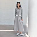 Semir Women Set 2026 Cropped Round Neck Top Elastic Waist Long Skirt 2026 Autumn Casual Style Slim Look Two Piece Outfit