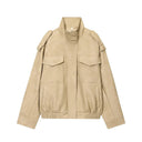 MUJER Suede Bomber Jacket Woman Oversized Demi-season Jackets for Women Outerwears Winter Overcoat Female Zip Women's Jackets