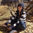 Karrram Japanese Y2k V-neck Striped Sweater Vintage Harajuku Knit Slim Pullovers Korean Style Winter Knitwear 2000s Aesthetics