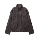 MUJER Suede Bomber Jacket Woman Oversized Demi-season Jackets for Women Outerwears Winter Overcoat Female Zip Women's Jackets