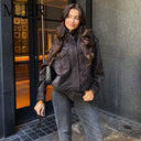 MUJER Suede Bomber Jacket Woman Oversized Demi-season Jackets for Women Outerwears Winter Overcoat Female Zip Women's Jackets