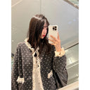 MEXZT Floral Lamb Wool Coat Women Vintage Lace Patchwork Fluffy Jacket Winter Ladies Korean Long Sleeve Pockets Furry Outerwears