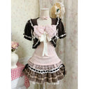 Japanese Sweet Short Skirt Suit  Cardigan + Slim Polka Dot Camisole + Short Skirt Vintage Y2K Harajuku Subculture 2026 New