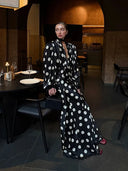 Black Polka Dot V Neck Shirt Skirt 2 Piece Set Women Elegant Long Sleeve Blouses With Scarf Suit 2026 Lady Commucate Outwears